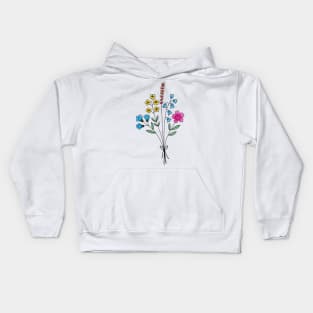 Subtle pan flower bouquet Kids Hoodie